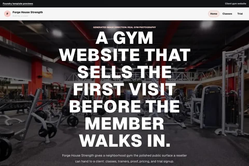 Local gym startup — a generated direction
