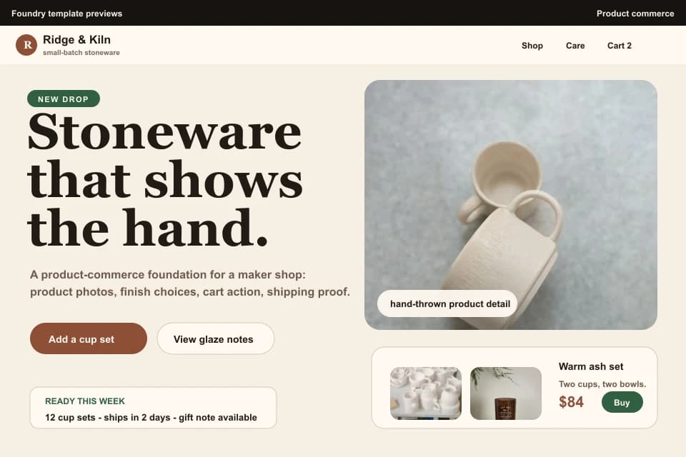 Handmade product commerce — a generated direction